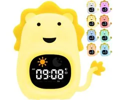 Alarm Clock with Night Light for Kids with Sleep Training and Sound Machine | Rechargeable Silicone Lamp OK to Wake Clock White Noise,Cute Animal Tabletop Lamp,Soft Perfect Sleep Companion for Boys Girls