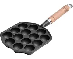 14-Gaats Takoyaki Pan van Gietijzer met Afneembare Handgreep