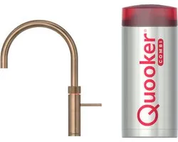Quooker Fusion Round Messing Patina met Combi Boiler