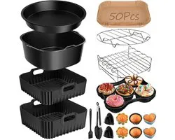 Accessoires voor Cosori Turbo Tower Pro Smart 10,8 l Double Stack Airfryer, 17-delig met BPA-vrij Cosori Turboblaze accessoires, Turbo Tower 6,5 l/4,3 l Air Fryer bakpapier