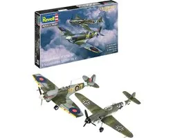 Revell Modelbouwpakket Vliegtuigen - 03710 Messerschmitt Bf 109G-10 - Supermarine Spitfire Mk.V WWII - 2 Jachtvliegtuigen - Combat Set Plastic - 1:72 - Modelbouw