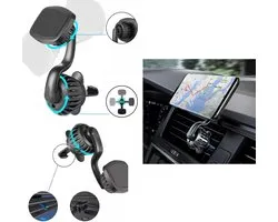 Pearlycase autohouder Geschikt voor Google Pixel 6/ 6A/ 6 Pro/ 7/ 7A/ 7 Pro/ 8a/ 9a/ 10a/ 10 Pro – telefoonhouder met krachtige magneet – car phone holder black - geschikt voor ventilatierooster – draaibare gsm houder auto – extra sterke venthouder
