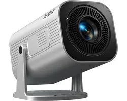 XGODY Gimbal 3Pro Mini Beamer - 2026 Nieuwste Draagbare 4K Android 14 Projector - Smart TV & 4K Support - Smart Beamer met 260 ANSI Lumen - WiFi 6 & Bluetooth 5.4 - Voor iOS en Android - Home Cinema - Zilveren