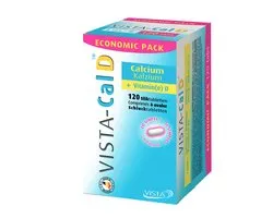 Vista-Cal D - Calcium 500mg & Vitamine D3 800 UI - 120 Comprimés à Avaler - Pour des Os, des Dents & des Muscles Solides - Absorption Optimale - Sans Sucre