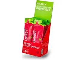 Squeezy Energie Gel Liquid 12x60ml Raspberry Gezondheid| Sport | Sportvoeding | Energiegels | Hardlopen | Alle sporten | Hardloopvoeding | Energygels | Wielrennen | Wielrenvoeding | Energiegels