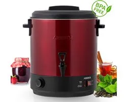 AREBOS Inmaakketel - 2500W - met glühwein functie - Inclusief thermostaat - Temperatuur van 30-110°C - Met thermostaatkraan - 28 liter