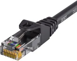 Qost - Câble Internet CAT6 - CCA / UTP - 10 Gbit/s / 250 MHz - Connecteurs RJ45 - Câble patch / Câble réseau - 25 mètres - Zwart