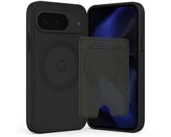 Étui et porte-cartes SnapSkin pour Google Pixel 9/9 Pro – Compatible avec MagSafe – Porte-cartes magnétique – Zwart semi-transparent