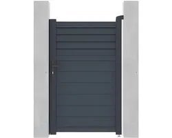 Vente-unique Draaipoort in aluminium - L103 x H166 cm - Antraciet - VIAZO