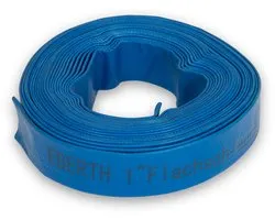 EBERTH 1" platte tuinslang voor pompen, 10 m lang, 1 inch, diameter 25 mm, flexibel, stevig PVC, industriële slang, waterslang voor besproeiing, in blauw