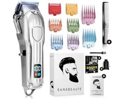 Professionele Draadloze Tondeuse - Tondeuse Mannen Hoofdhaar - Sansbeauté® - Cheveux Haar - Haartrimmer - Kapper Haar Machine - Haartondeuse - Trimmer Baard - Trimapparaat - Barbe Hair Clipper - Kapper Trimmer - Kappersset