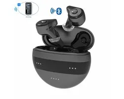 WK 2x Mini Aides Auditives Rechargeables Bluetooth – DSP Digital Nano Chip Japonaise Brevetée – ITE Intra- Ear – Bluetooth 5.0 – Aide Auditive – Réduction du Bruit – Mémoire de Mode – Avec LED – Étui de Chargement – Zwart (Gauche et Droite)