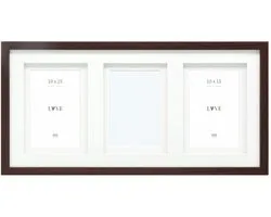 Deknudt Frames multifotolijst - bruin - passe-partout - 3 foto's 10x15