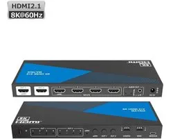 Nördic 8K HDMI 2.1 eARC/ARC Matrix Switch - 4 in 2 uit - Audio Extractor met Toslink & Stereo - HDMI CEC, Dolby Atmos, DTS-HD