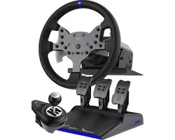 PXN - V99 - Volant de course haut de gamme - Avec Pédales et levier de vitesses - Feedback de Force - Volant de jeu - Convient pour PS4 / PS5 - Xbox One - PC - Xbox Series|S - PS3 - Nintendo Switch - Avec application