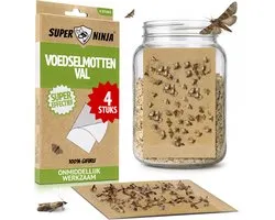 Super Ninja Voedsel Mottenval - 4 Vallen - Zeer Effectieve Levensmiddelenmottenval - Ecologisch Voedselmotten Bestrijden - Gemakkelijk te Gebruiken Voedselmottenval