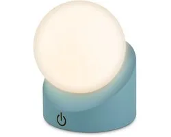 Briloner Sora - Mini lampe de table LED sans fil IP54 - 7561010 - Intensité variable - Tactile - Sans fil - Résistant aux éclaboussures et à la poussière - Batterie et source lumineuse remplaçables - 10 x 8 x 9 cm - Blauw