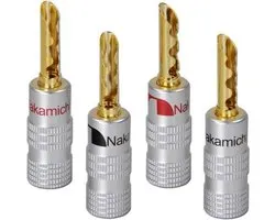 4x Nakamichi Banana Plugs Hollow Variant - Banana Plug 4 pièces