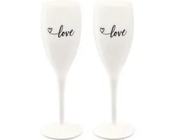 Champagneglas, 0.1 L, Set van 2, Organic, 'Love' - Koziol | Cheers No. 1