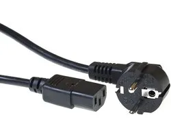 ACT Netsnoer Schuko CEE 7/7 male (haaks) - C13 IEC 60320 zwart 0,2 m AK5253