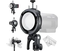 Godox S3 Support de flash Speedlite universel – Mise à niveau S2 avec pince réglable, inclinable à 90°, fixation Bowens et support de parapluie, pour Godox V1 V100 V860II/III TT350 AD200Pro AD300Pro