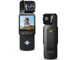 Mini caméra d'action 360° - Caméra WIFI - Caméras d'action portables 1080p - Bodycam - Caméra corporelle - Caméra d'action pour moto - Caméra d'action pour l'aventure - Adaptée au vlogging, au sport et aux activités de plein air
