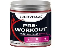 Lucovitaal Pre-Workout Tropisch Fruit smaak - 200 gram (THT 03-2027)