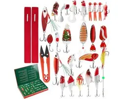 Christmas Countdown Calendar | 24 Days Christmas Fishing Experience Calendar 2025 - Waterproof Survival Pack for Anglers Saltwater Freshwater Father Boyfriend Boys Teens