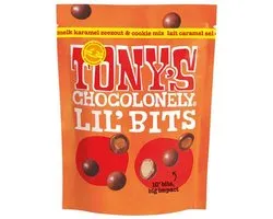 Tony's Chocolonely Lil'Bits Melk Karamel Zeezout Biscuit Chocolade Balletjes - Mini Chocolaatjes - Snacks - Choco Snoepjes - 120 Gram Chocola