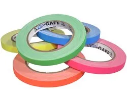 Pro  - Gaff neon gaffa tape 12mm x 22,8m kleuren pakket