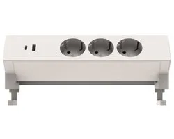 Multiprise euroseats en saillie 3 prises USB A+C blanche