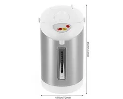 Solayne Waterkoker - Met temperatuurregeling - Heetwaterdispenser - Roestvrijstaal - 3L - Ideaal voor kantoor of hotel - Wit/Ziler