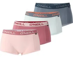 O'Neill Boxershort Dames 4-Pack Effen Roze/Blauw/Grijs - Maat L
