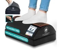Desk Test Winner Footrest with Fluffy Footmuff - Ergonomic Height Adjustable Non-Slip Office and Desk Accessory for Comfort