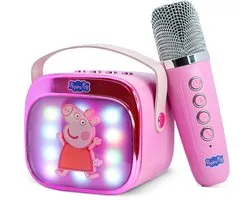 Peppa Pig - Ensemble karaoké PopSing - Enceinte Bluetooth avec microphone sans fil - Éclairage LED