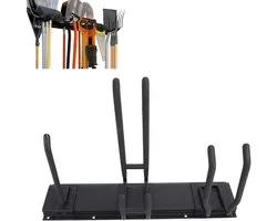 Wall Mounted Tool Holder - Wall Workshop Organizer - Garage Garden Yard Shed Storage - 150kg Capacity - 3 Rails - 7 Hooks