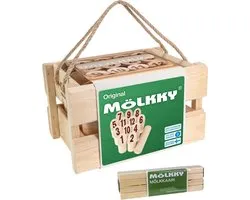 Tactic Mölkky Tournament Set – Vang- en Werpspel - Origineel Fins Houten Werpspel In Luxe Houten Draagkist – Duurzaam Berkenhout – Met Gratis Score-App - Inclusief Mölkkaari Werpboog