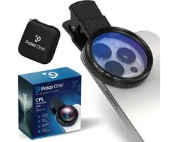 Polar One® - CPL Filter Telefoon & Smartphone - Universeel Polarisatiefilter - iPhone & Android - Vermindert Reflecties, Versterkt Kleur & Contrast, Compact & Ideaal voor Landschap, Reis & Autofotografie