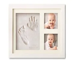 Baby Hand- en Voetafdruk Kit - Bubzi Co - Niet-Giftige Luchtdrogende Klei - Herinneringslijst - Voor Pasgeborenen & Nieuwe Moeders - Wit