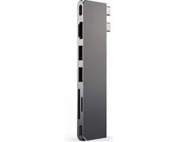 Satechi ST-HUCPHSM, Station d'accueil, USB 3.2 Gen 2 (3.1 Gen 2) Type-C, 100 W, 1.4/2.3, Gris, Space Gray