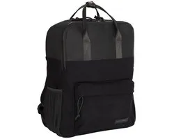 New Rebels Los Angeles Ribbi Rolltop Rugzak 13L – Stevig Rib Polyester – Lichtgewicht Schooltas & Werktas - Black