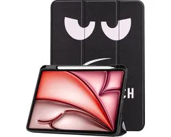 Hoes - Geschikt voor Apple iPad Air (2024/2025/2026) - 11 inch - Dun & Stevig - Trifold Bookcase - Hard Cover Case - Met Uitsparing Geschikt voor Apple Pencil - Hardcover Book - Tablet Hoesje - Don't Touch Me