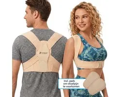 Rugbrace Man & Vrouw verstelbaar voor Man en Vrouw - Postuur corrector - Schouderbraces Rug corrector - Houding correctie braces | Vitalic