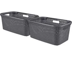 Curver Style Wasmand - 45L - 2 stuks - Antraciet