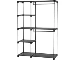 Wardrobe Freestanding Foldable Coat Rack with Clothes Racks Coat Rack Storage Dressing Room Bedroom Sturdy 112 x 43 x 165 cm Black RYG24BK by SONGMICS.