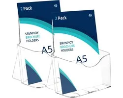 Brochure Display - Flyer Houder - Informatie Tonen - Stabiel L-Ontwerp - A5 Formaat - Transparant