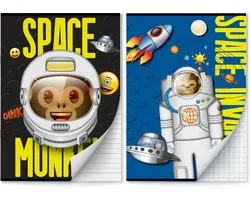 Emoji - Space Monkey schriften Lijn en Ruit 10 mm A4 - 4 stuks
