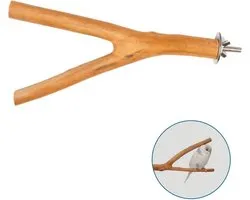 Nobleza Perchoir à Vogel - Modèle Y - bâton pour cage à oiseaux - Bois de rhododendron - 1 pièce - 20 cm
