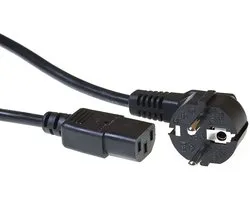 ACT Netsnoer Schuko CEE 7/7 male (haaks) - C13 IEC 60320 zwart 3 m AK5124