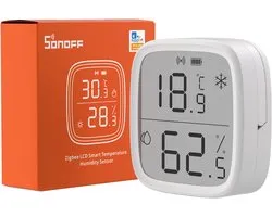 SONOFF SNZB-02D ZigBee mini-sensor, intelligente temperatuur- en vochtigheidssensor, hygrometer, binnenthermometer, lcd-display, 5S-vernieuwing, compatibel met Alexa/Google Home/Home Assistant.